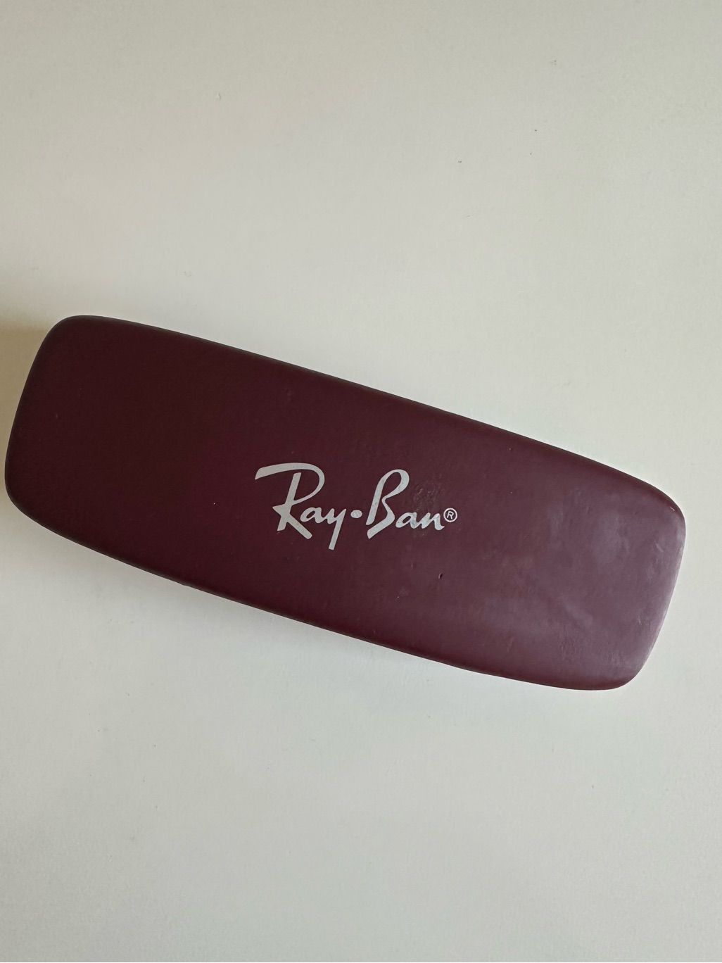Ray-Ban Burgundy Eyewear Case With Red Interior